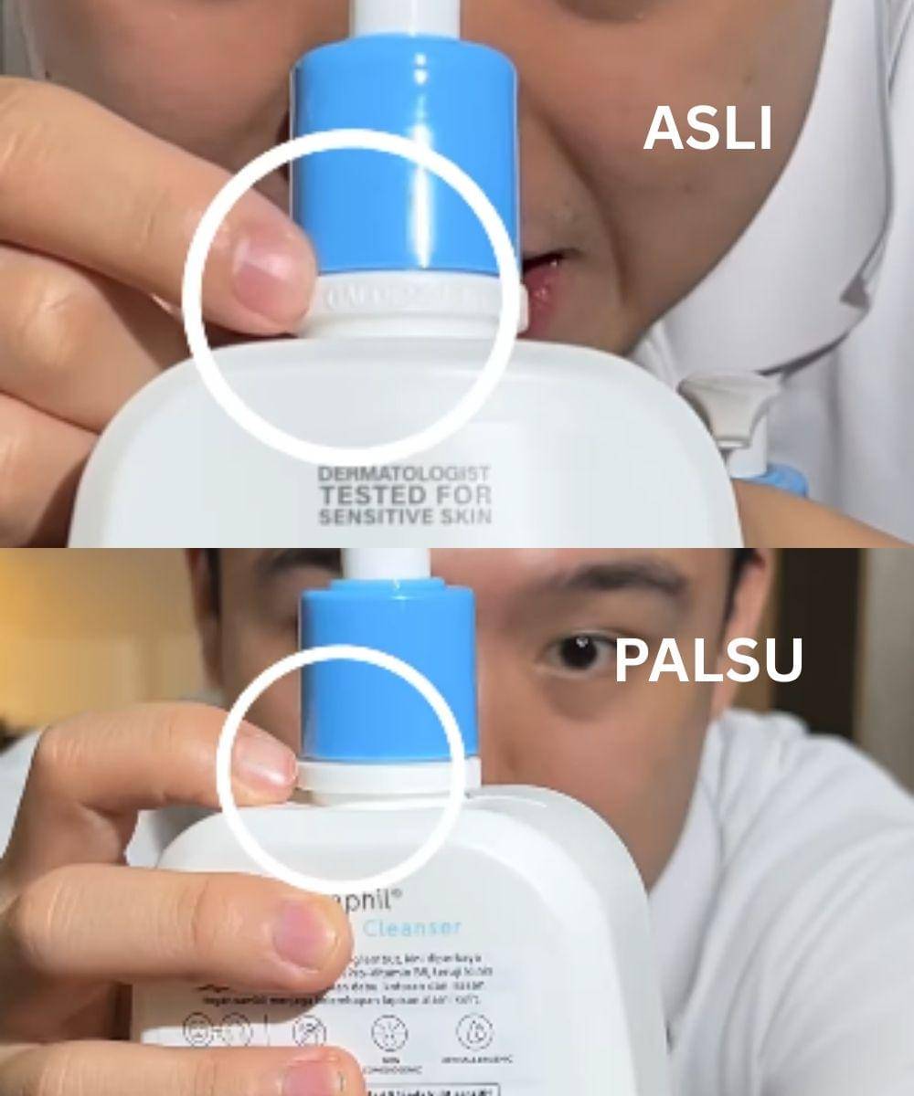 cetaphil palsu dan asli