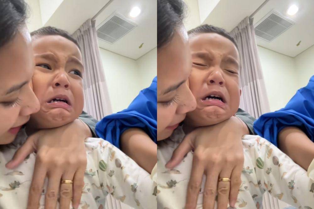 naka anak indah dan arie jatuh sakit