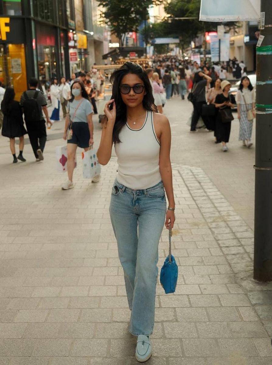 Penampilan Zize saat liburan