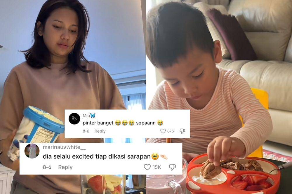 Reaksi warganet dengan momen Naka sarapan