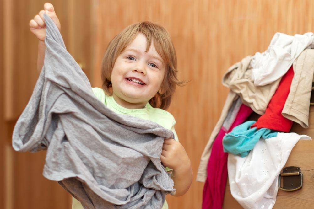 Baby girl chooses dress