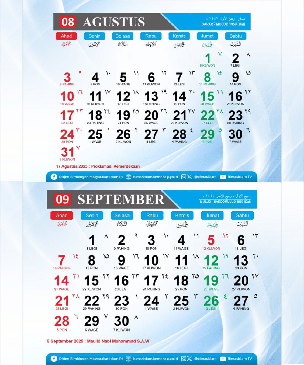 Kalender Hijriah dari Kemenag RI