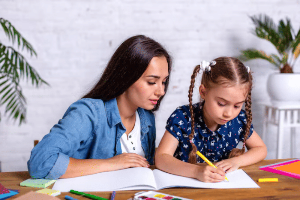 Mama mengajarkan anak belajar