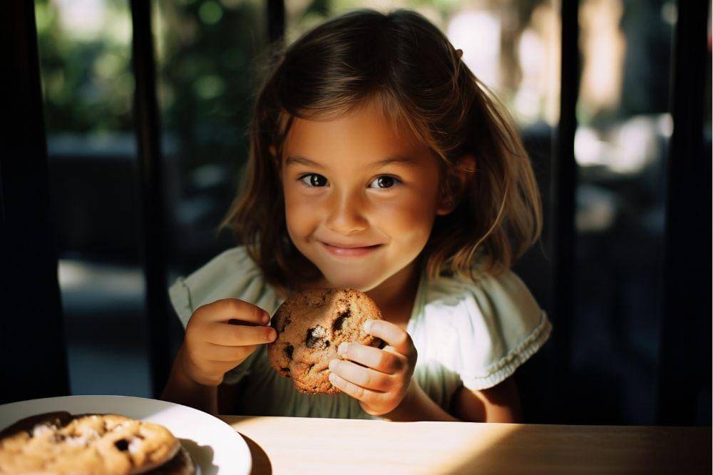 girl with delicious cookie