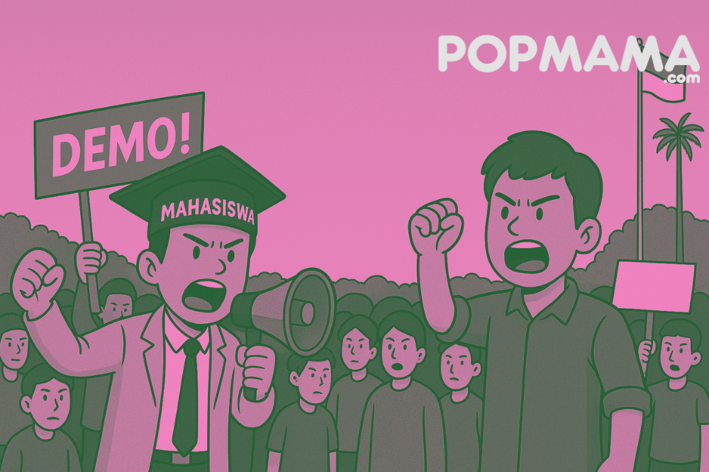 llustrasi karikatur demo