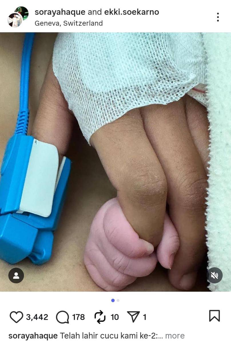 Soraya Haque mengumumkan kelahiran cucunya