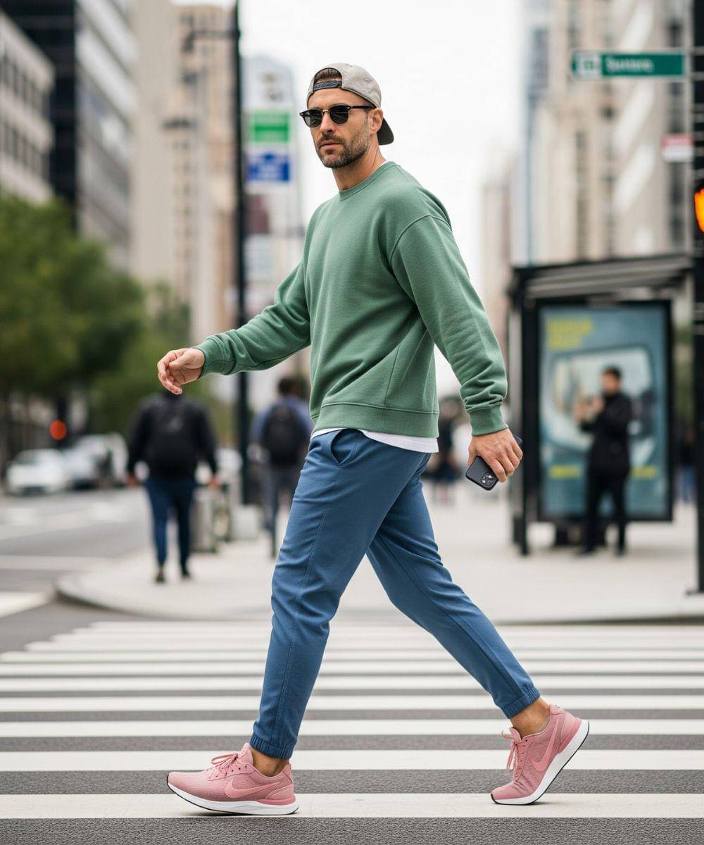 ootd pink, hijau, biru