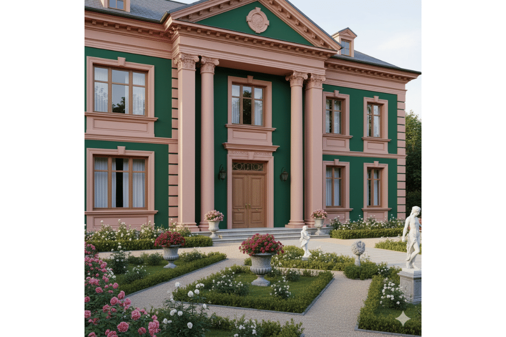 Ide Kombinasi Warna Cat Rumah Hijau dan Pink