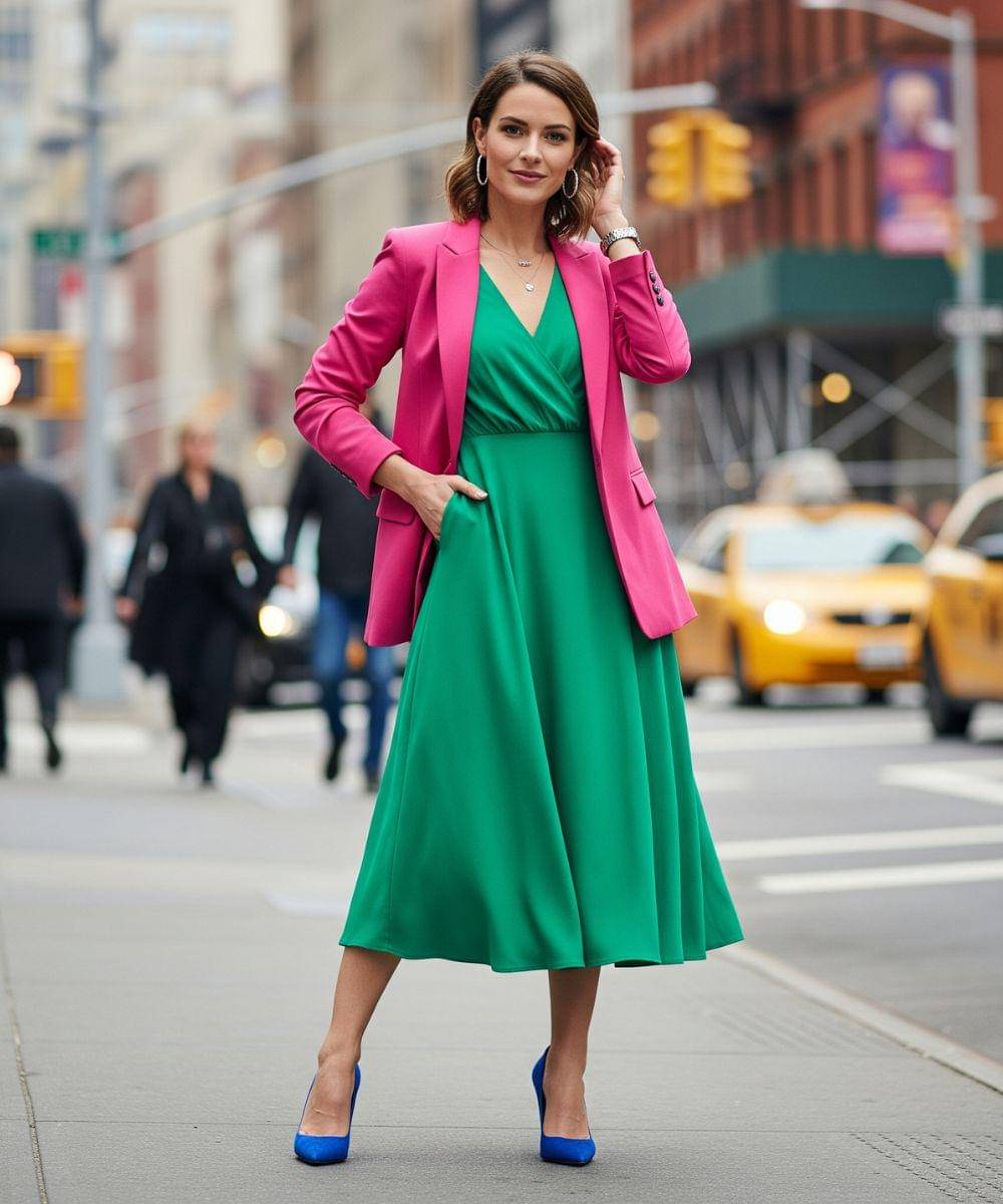 ootd pink, hijau, biru