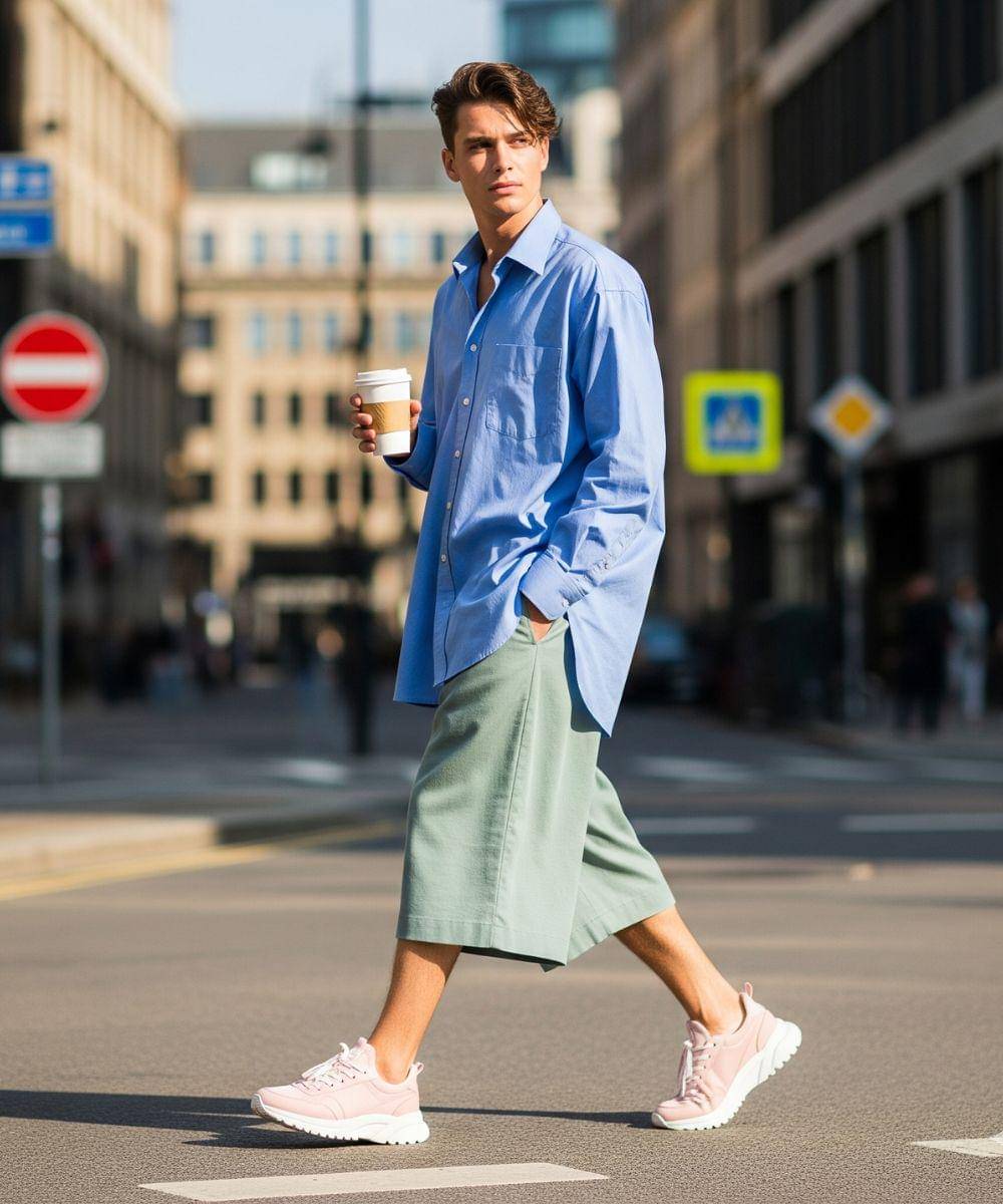 ootd pink, hijau, biru