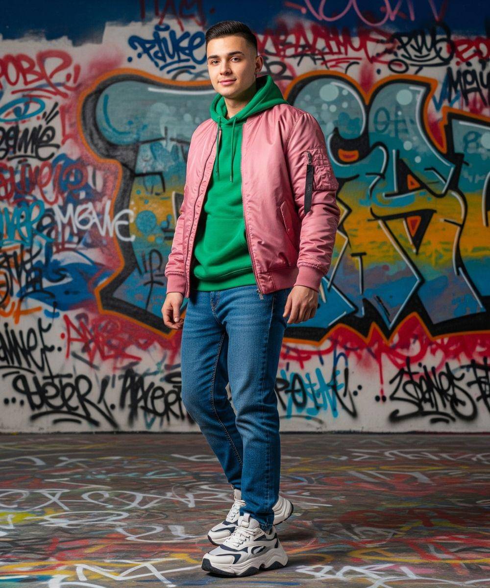 ootd pink, hijau, biru