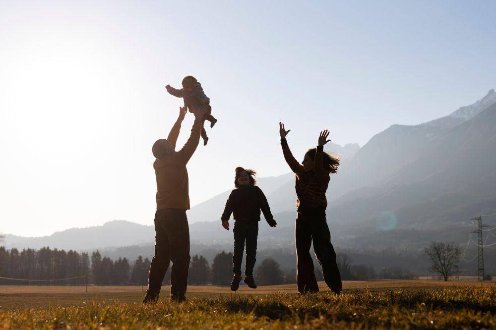 Silhouettes of families