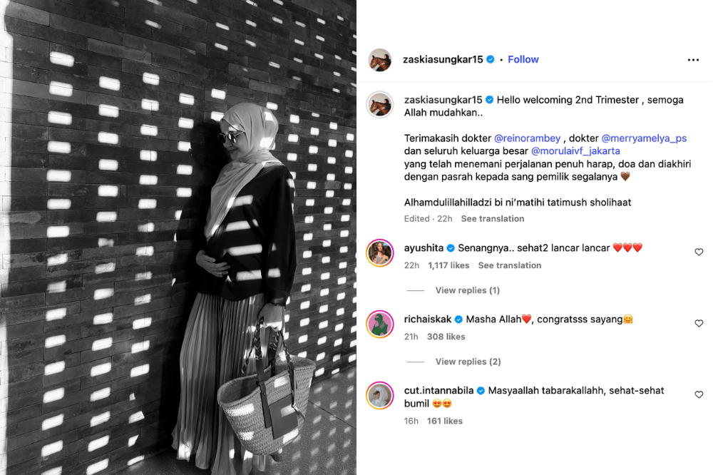 Ucapan selamat artis atas kehamilan Zaskia Sungkar, ada Siti Nurhaliza.png