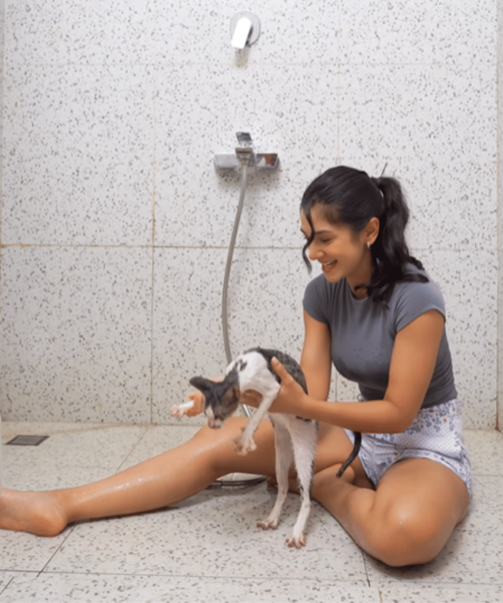 7 Foto Fanny Ghassani Memandikan Kucing