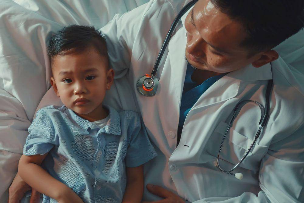 Male working as paediatrician