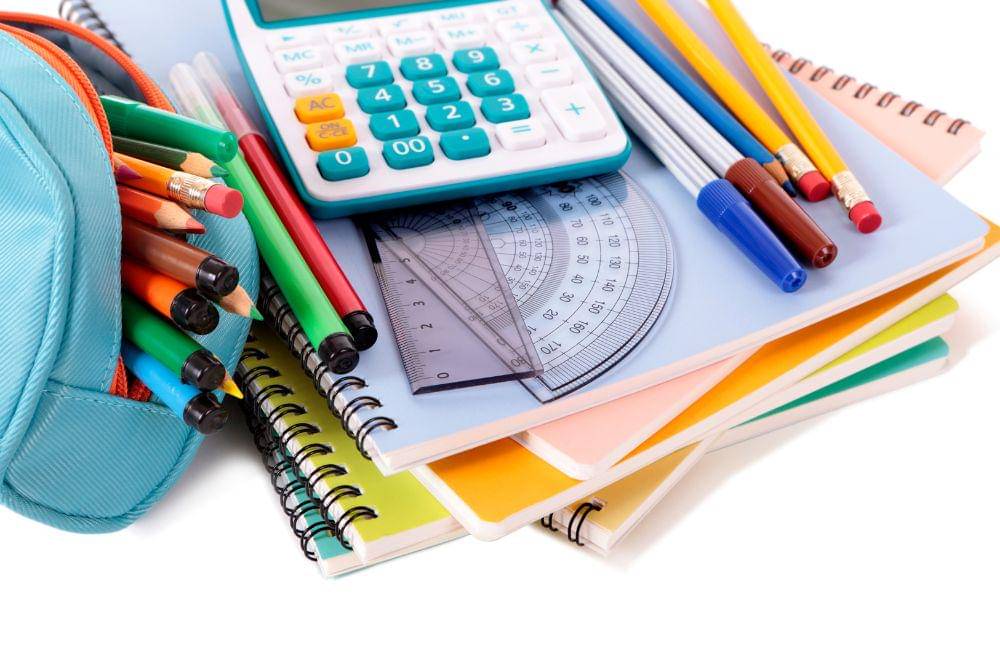 School tools with calculator