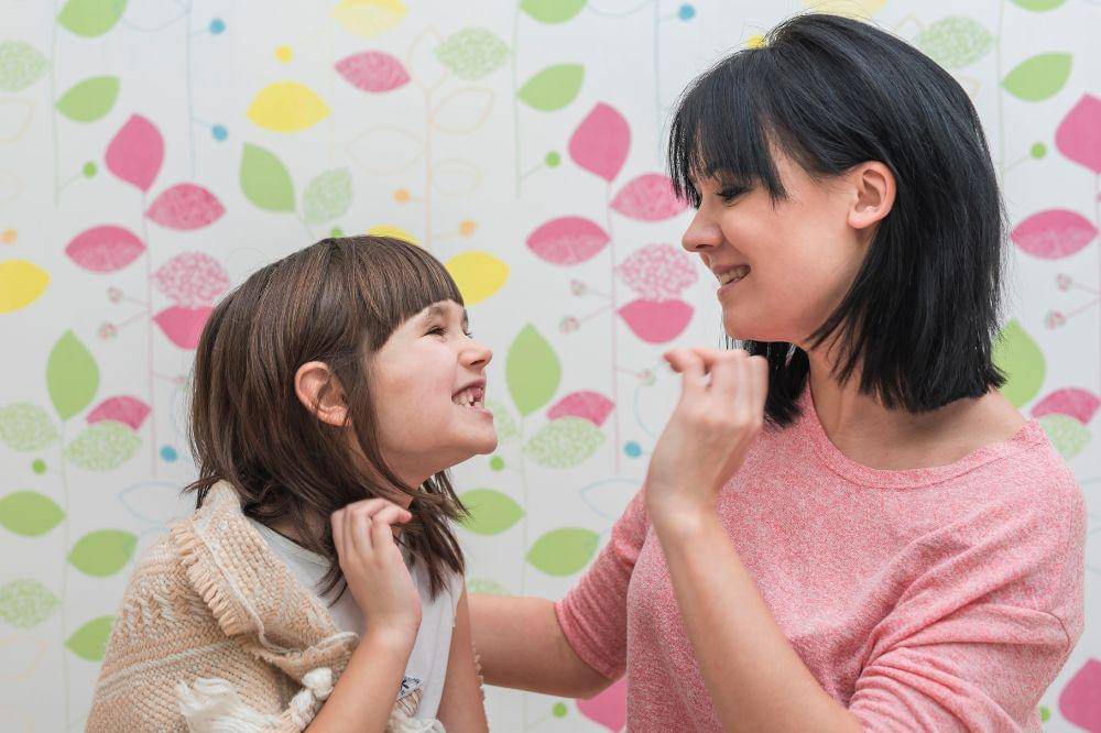 Mother and cute daughter