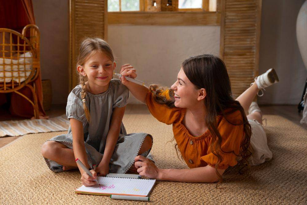 Mother and daughter spending time together