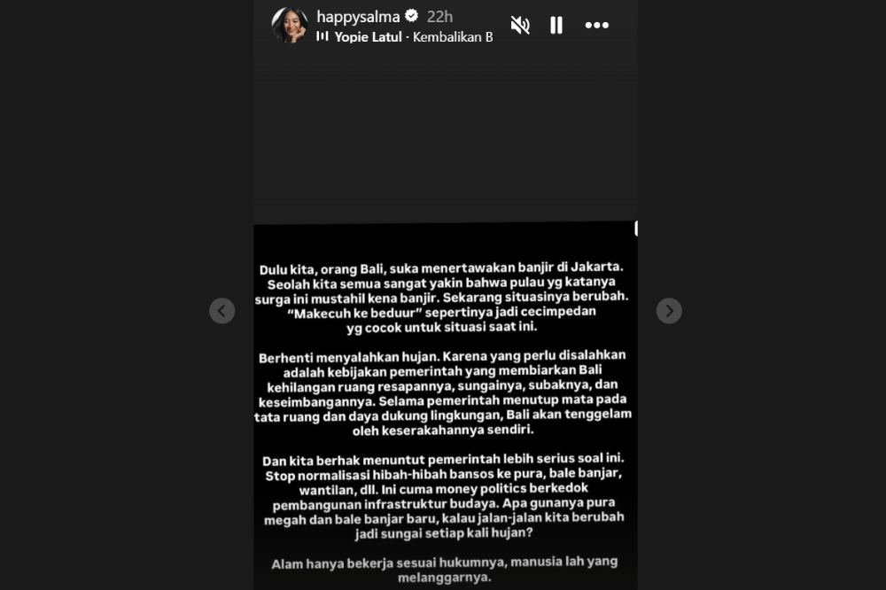 Artis yang Rumahnya Terdampak Banjir di Bali