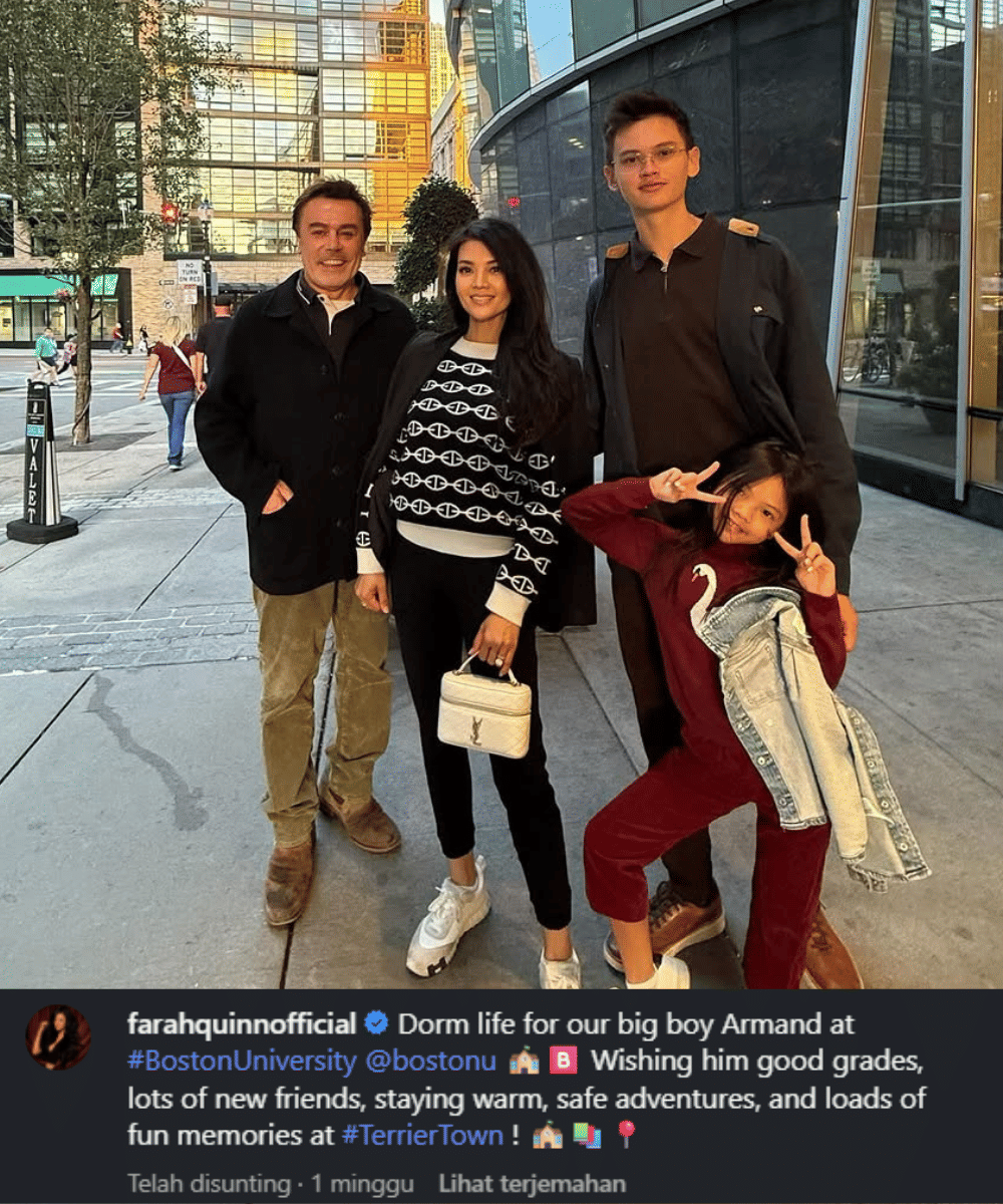 Farah Quinn dengan keluarga dan Armand Quinn