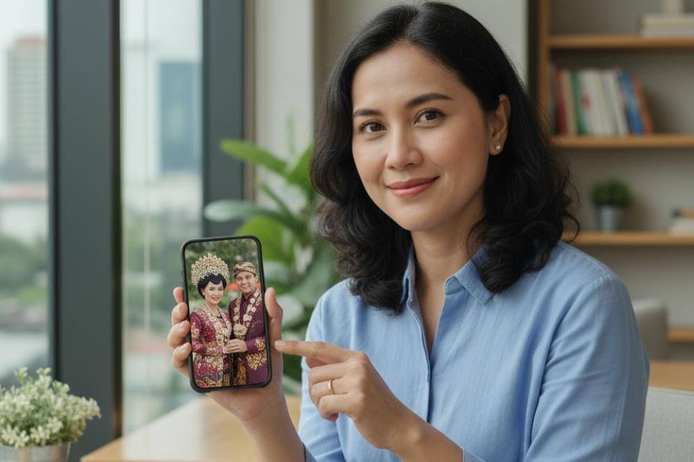 simpan foto hasil editan di google gemini AI