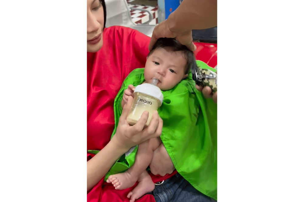 Erika bagikan momen Andrew potong rambut di Instagram.png