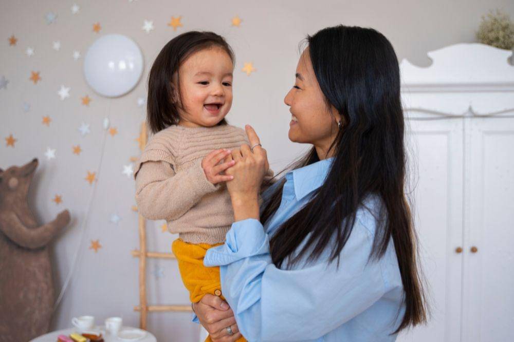 Mother and daughter spending time together