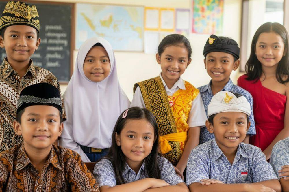 Ilustrasi keberagaman agama dan budaya Indonesia