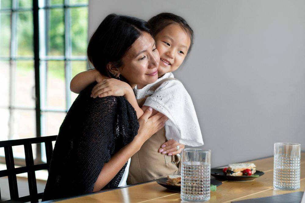 Woman having a video call