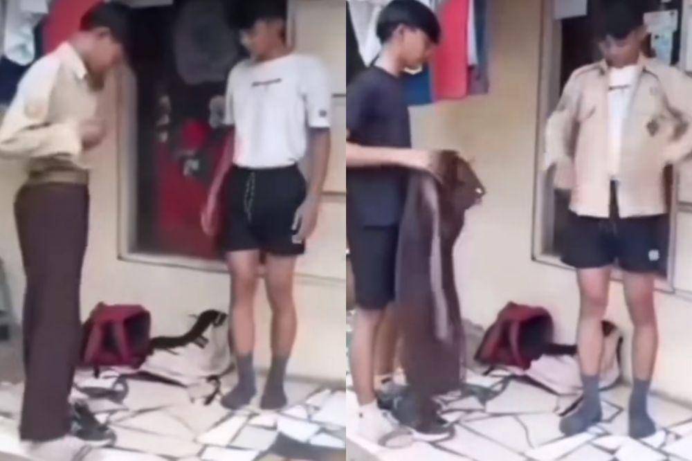 Kisah Haikal dan Haizar berganti baju seragam pramuka