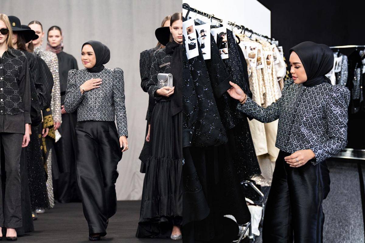 Potret Linda Anggrea, CEO Buttonscarves & Modinity Group, di acara Dubai Fashion Week Spring/Summer 2026. (dok. Buttonscarves)