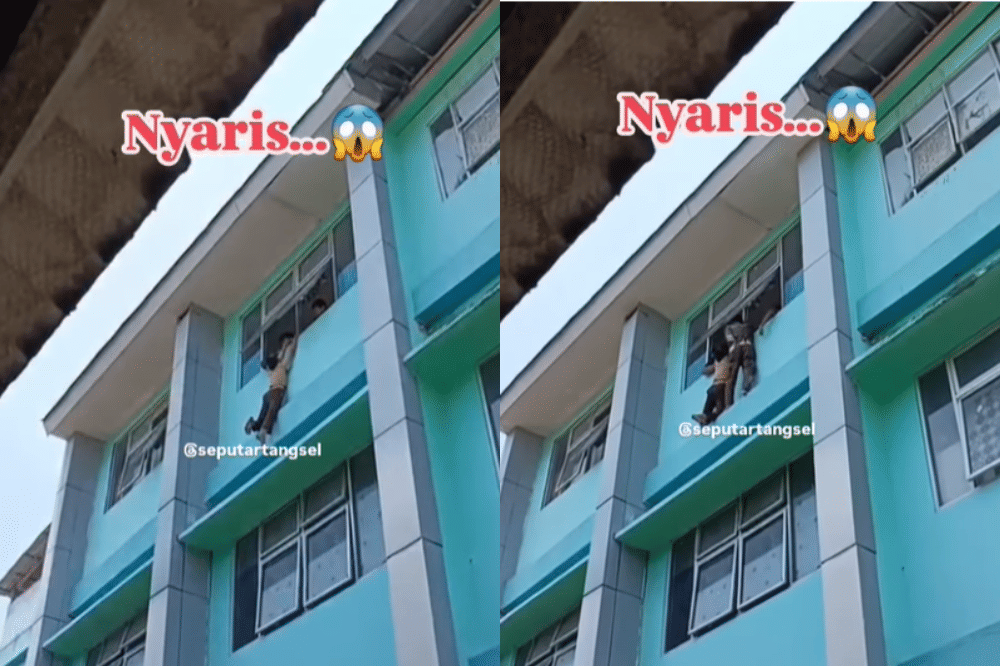 Siswa SD di Pamulang Hampir Jatuh dari Lantai Tiga!