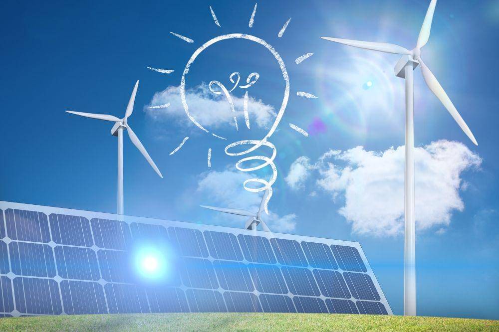 Bulb, solar panel and eolic fan