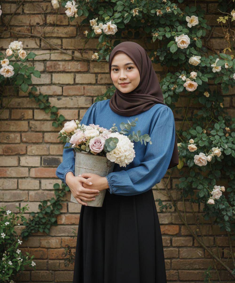 Pilihan Warna Hijab yang Cocok untuk Baju Warna Denim, Tampil Fresh!