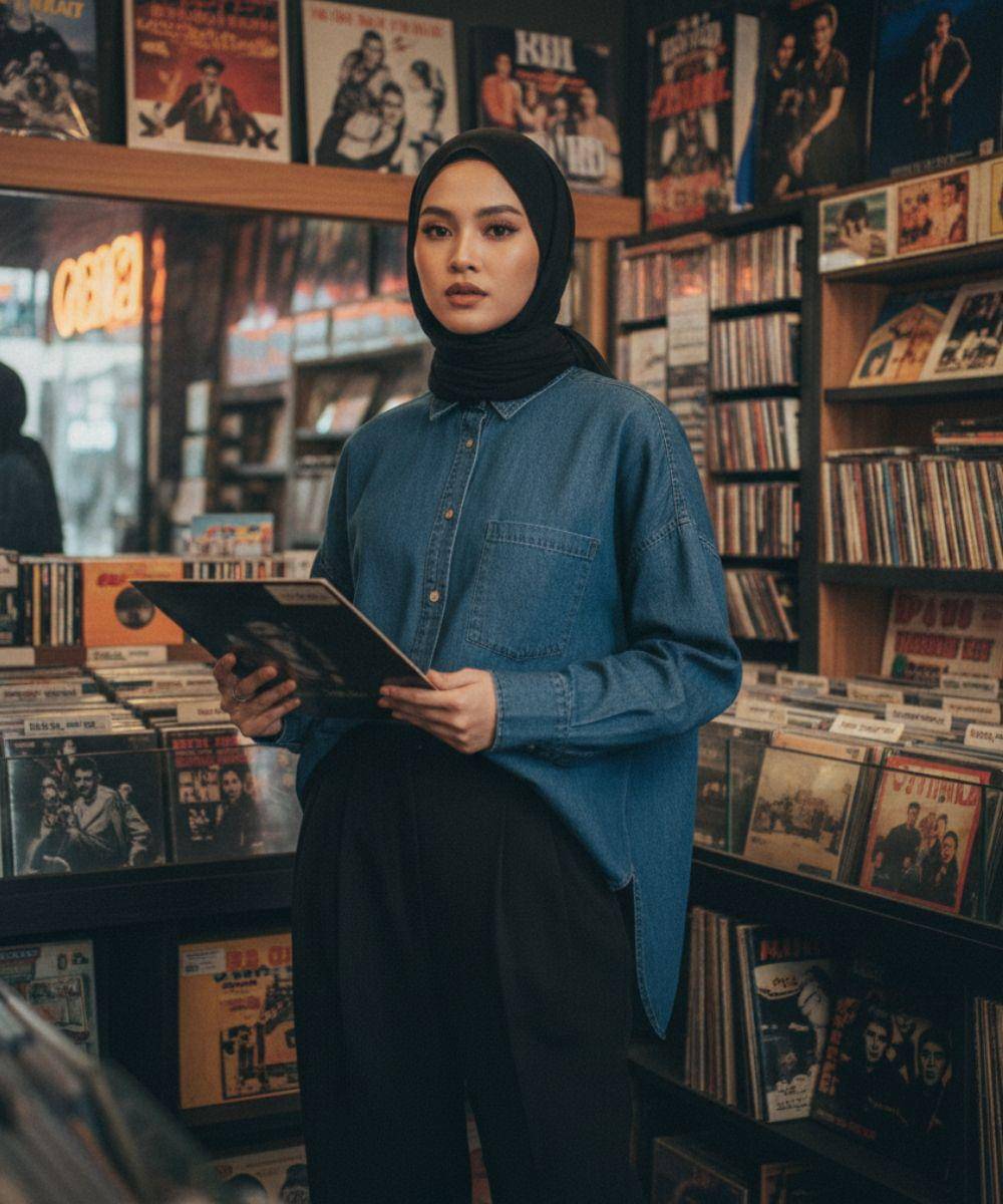 Pilihan Warna Hijab yang Cocok untuk Baju Warna Denim, Tampil Fresh!