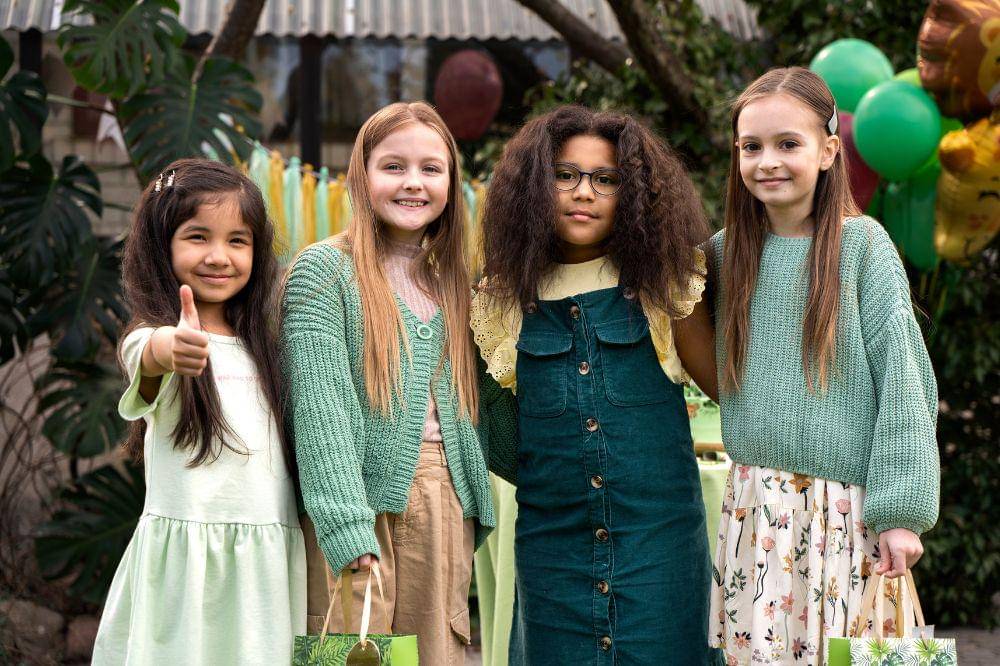 Group girl having fun at the party