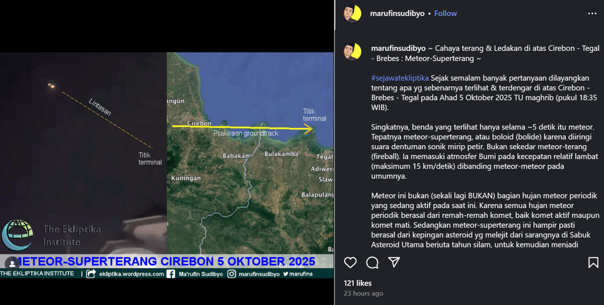 ⁠6 Fakta Meteor Jatuh di Cirebon, Bikin Heboh Warga