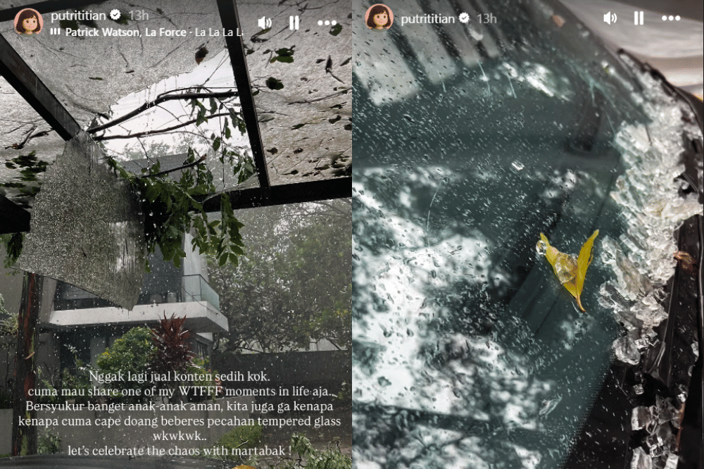 Pohon di Rumah Putri Titian Roboh Sebabkan Kaca Mobilnya Pecah