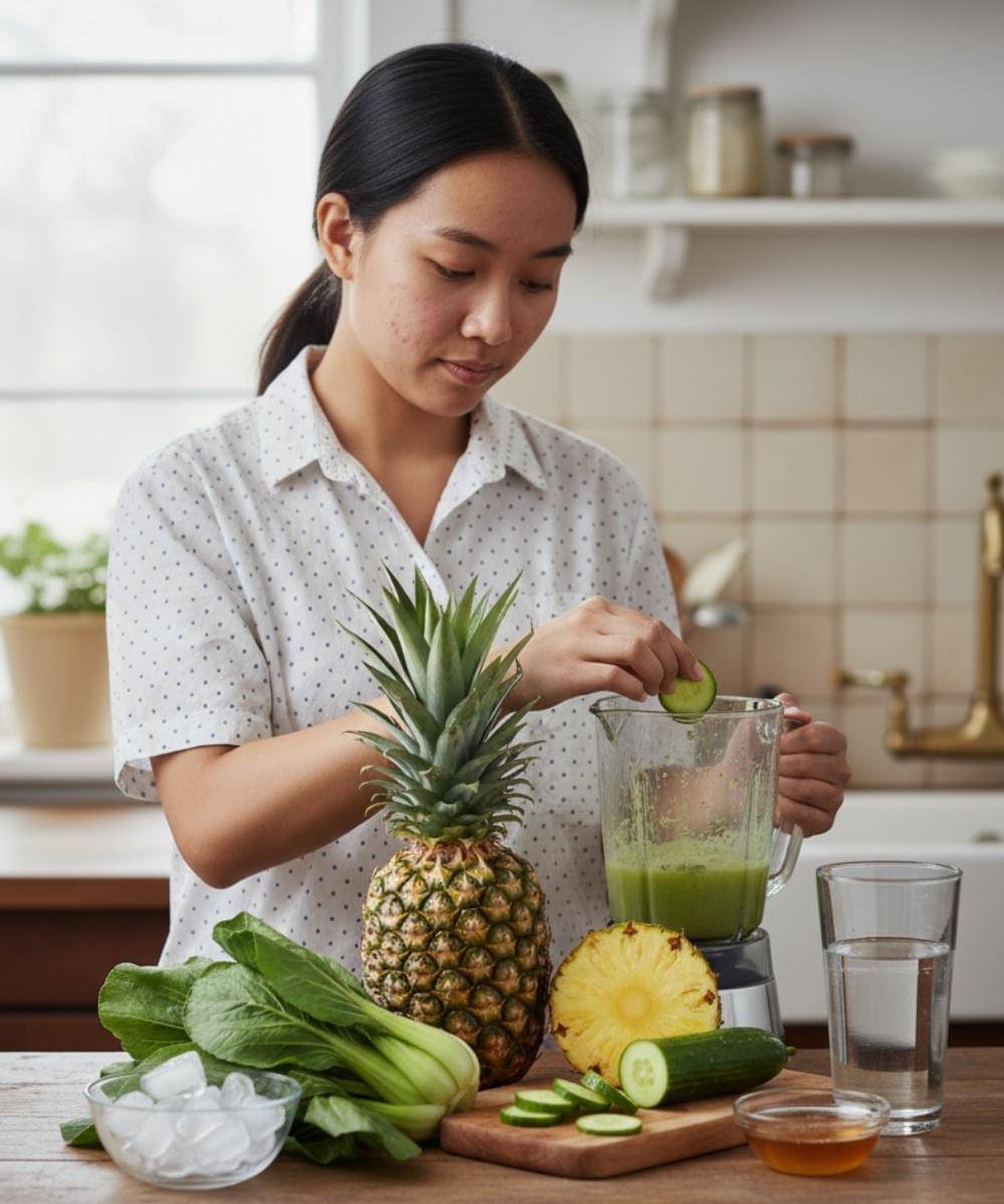 Resep Jus Pakcoy Nanas untuk Bantu Mama Atasi Jerawat dari Dalam (2).jpg