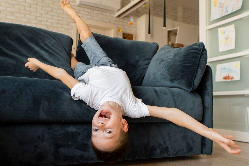 Little kid having fun