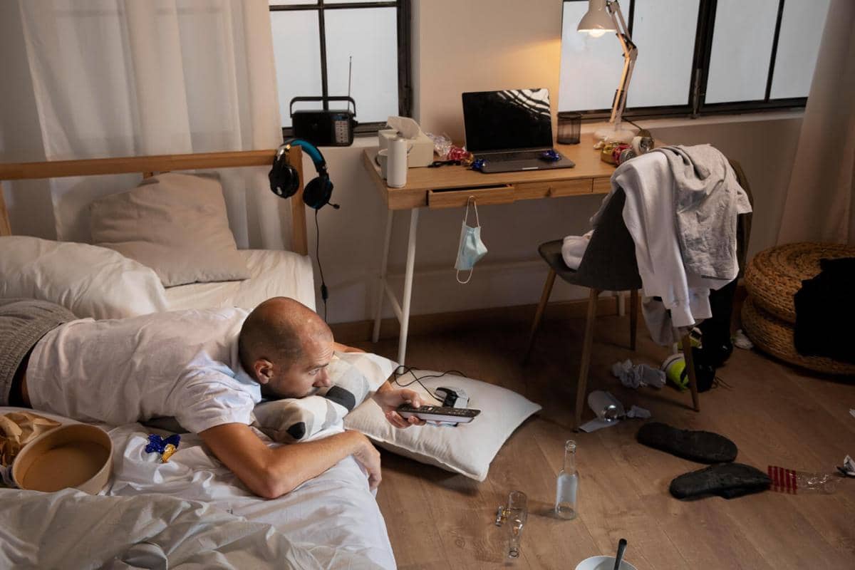 kamar tidur berantakan