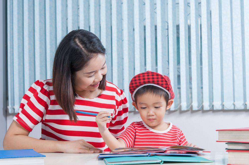 Mom and her cute son