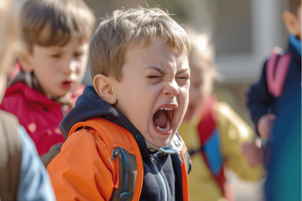Ilustrasi anak laki-laki sedang menangis