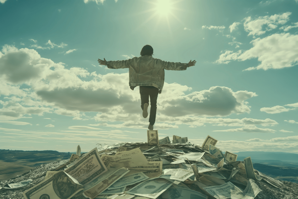 Ilustrasi uang adalah kebebasan