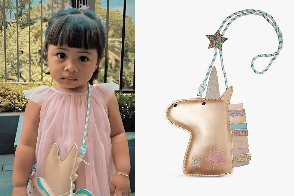 Lily dengan tas unicorn