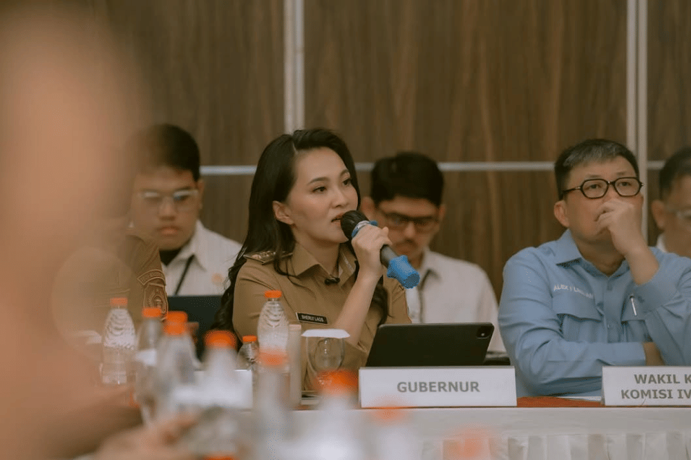 Sherly Tjoanda sedang rapat