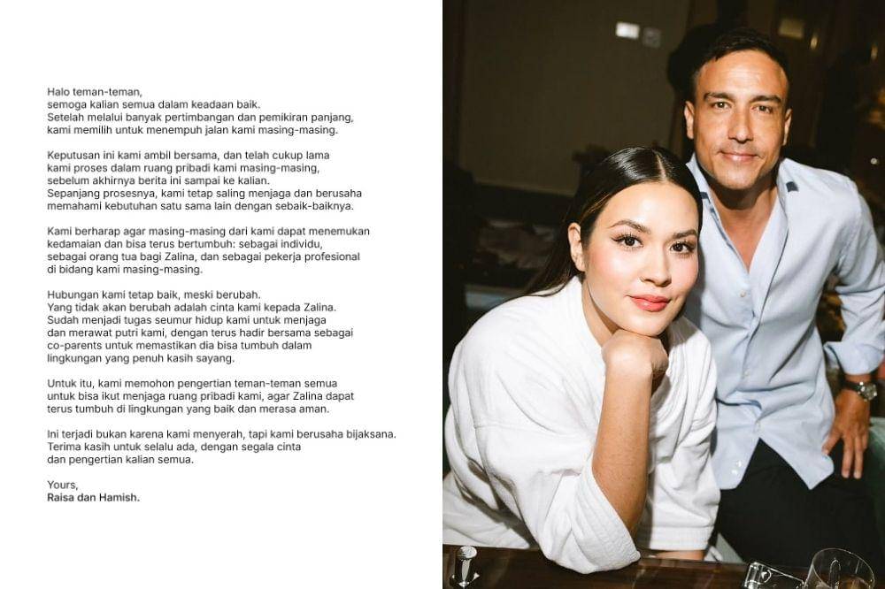 Raisa dan Hamish Daud Sepakat Akhiri Ikatan Pernikahan Mereka