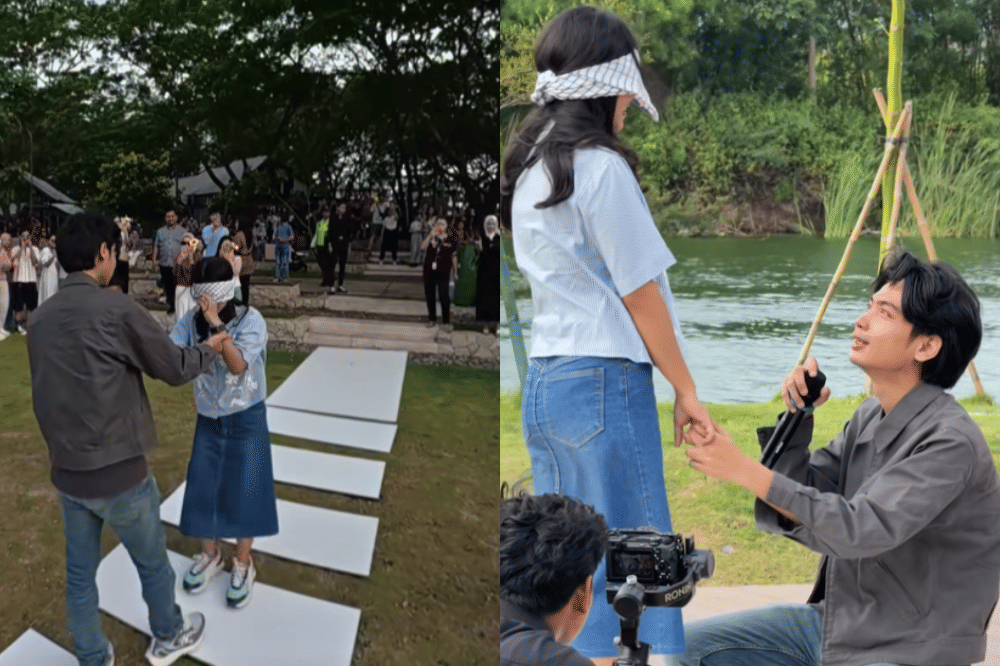 Viral! Arrofi Ramadhan Buat Patung Bunga Matahari Raksasa saat Lamaran