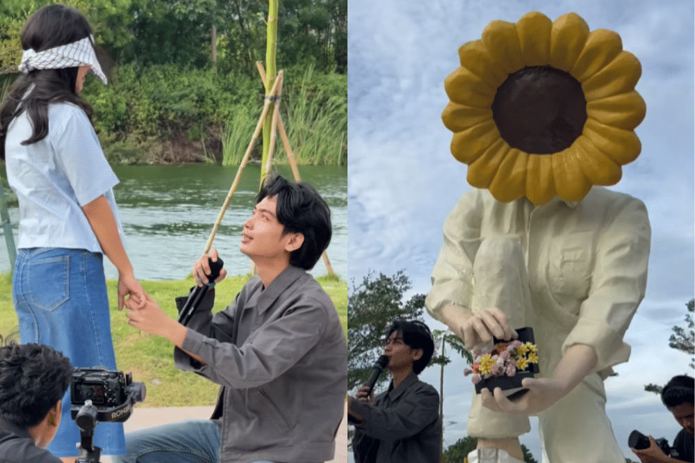 Viral! Arrofi Ramadhan Buat Patung Bunga Matahari Raksasa saat Lamaran
