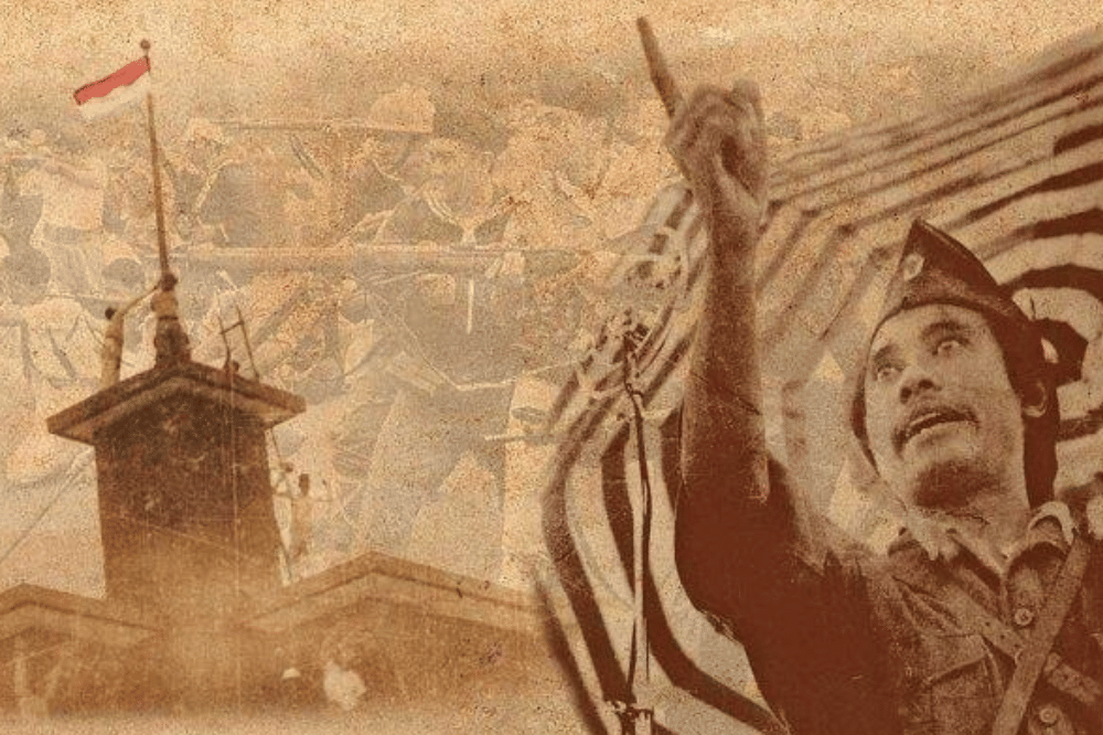 Bung Tomo dengan semangat membara